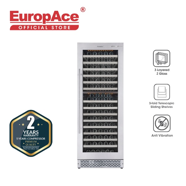 EuropAce 175 Bottles Wine Chiller with Twin Cooling